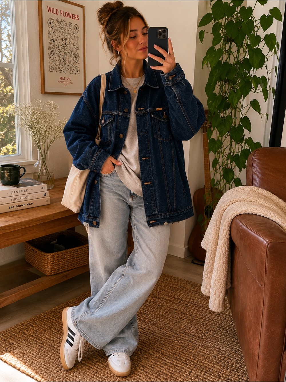 Vintage Rustler Dark Wash Denim Trucker Jacket | Classic Western Jean Jacket